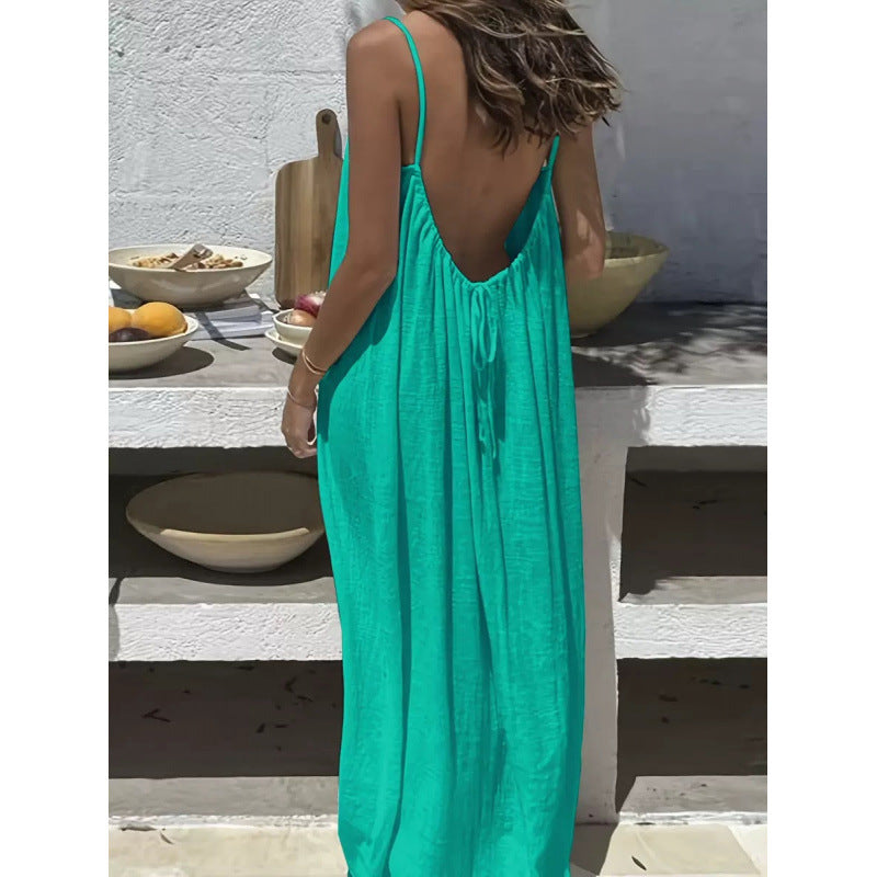 2026 Cross-Border New Model Womens Strapless Coat With Back Exposure Loose Fit, Home Wear Dress - HotGirlsOnly