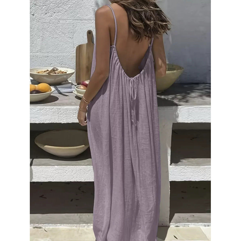 2026 Cross-Border New Model Womens Strapless Coat With Back Exposure Loose Fit, Home Wear Dress - HotGirlsOnly