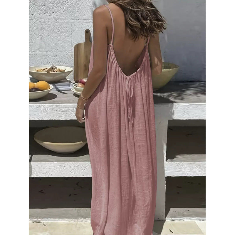 2026 Cross-Border New Model Womens Strapless Coat With Back Exposure Loose Fit, Home Wear Dress - HotGirlsOnly