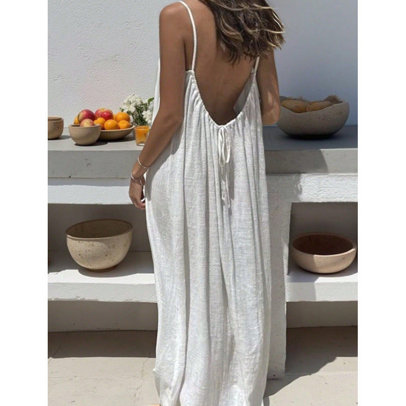 2026 Cross-Border New Model Womens Strapless Coat With Back Exposure Loose Fit, Home Wear Dress - HotGirlsOnly